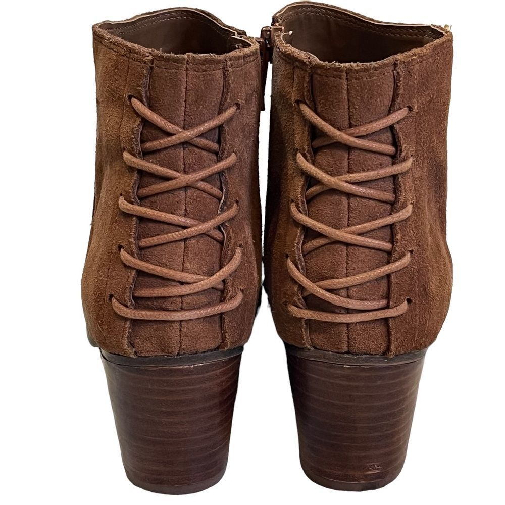 ALDO Brown Suede Lace-Back Ankle Boots - Women SIZE 8.5